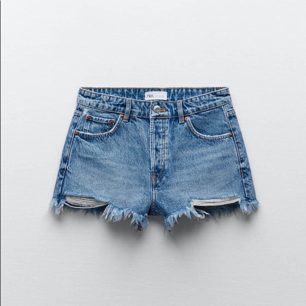Zara Frayed Denim Shorts
